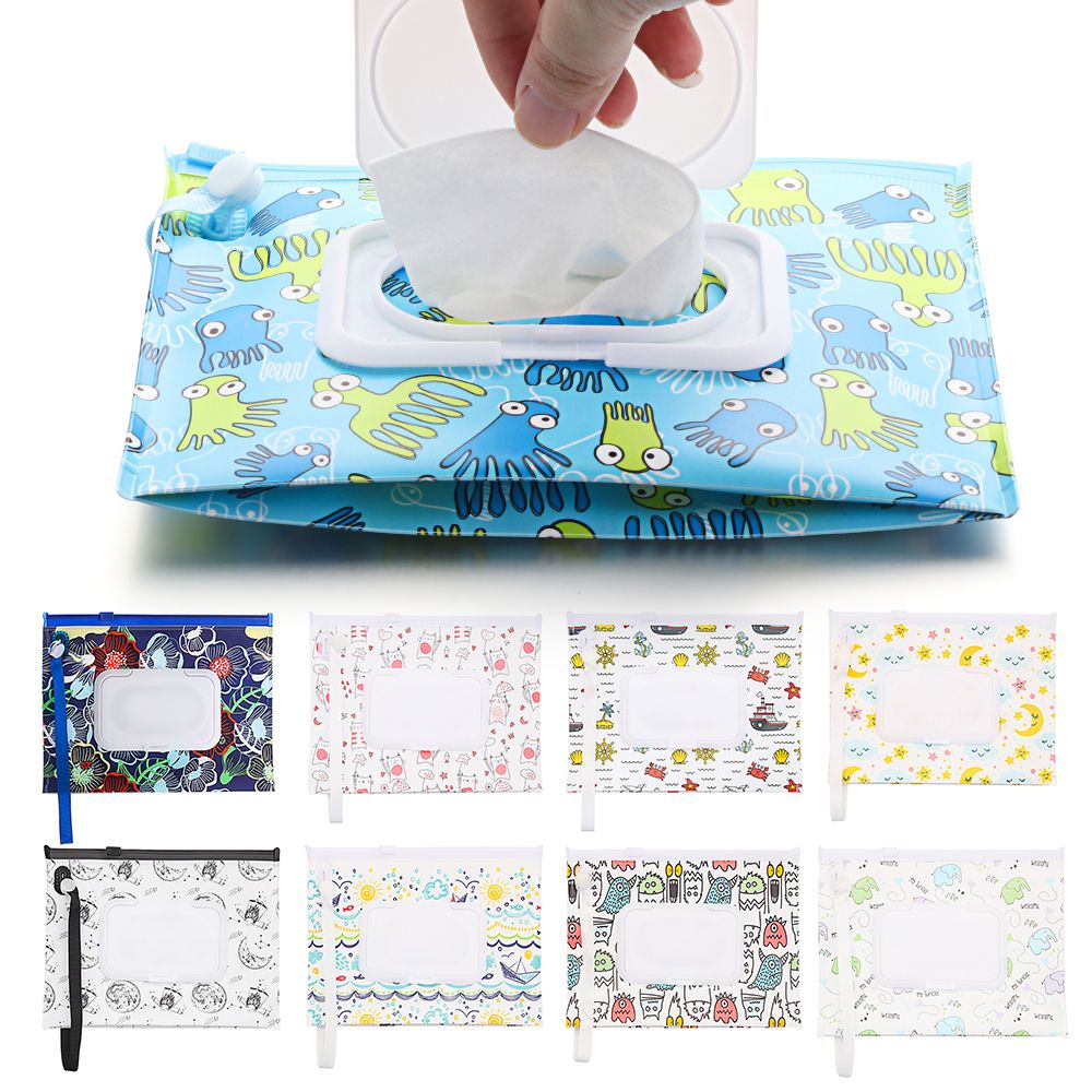 Baby Products Carry Bag - Portable Flip Cover Wet Wipes Bag