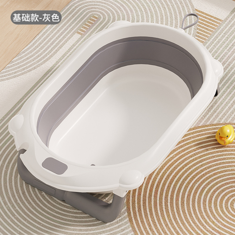 Baby Bath Tub Foldable - Temperature Sensing Collapsible Baby Bathtub with