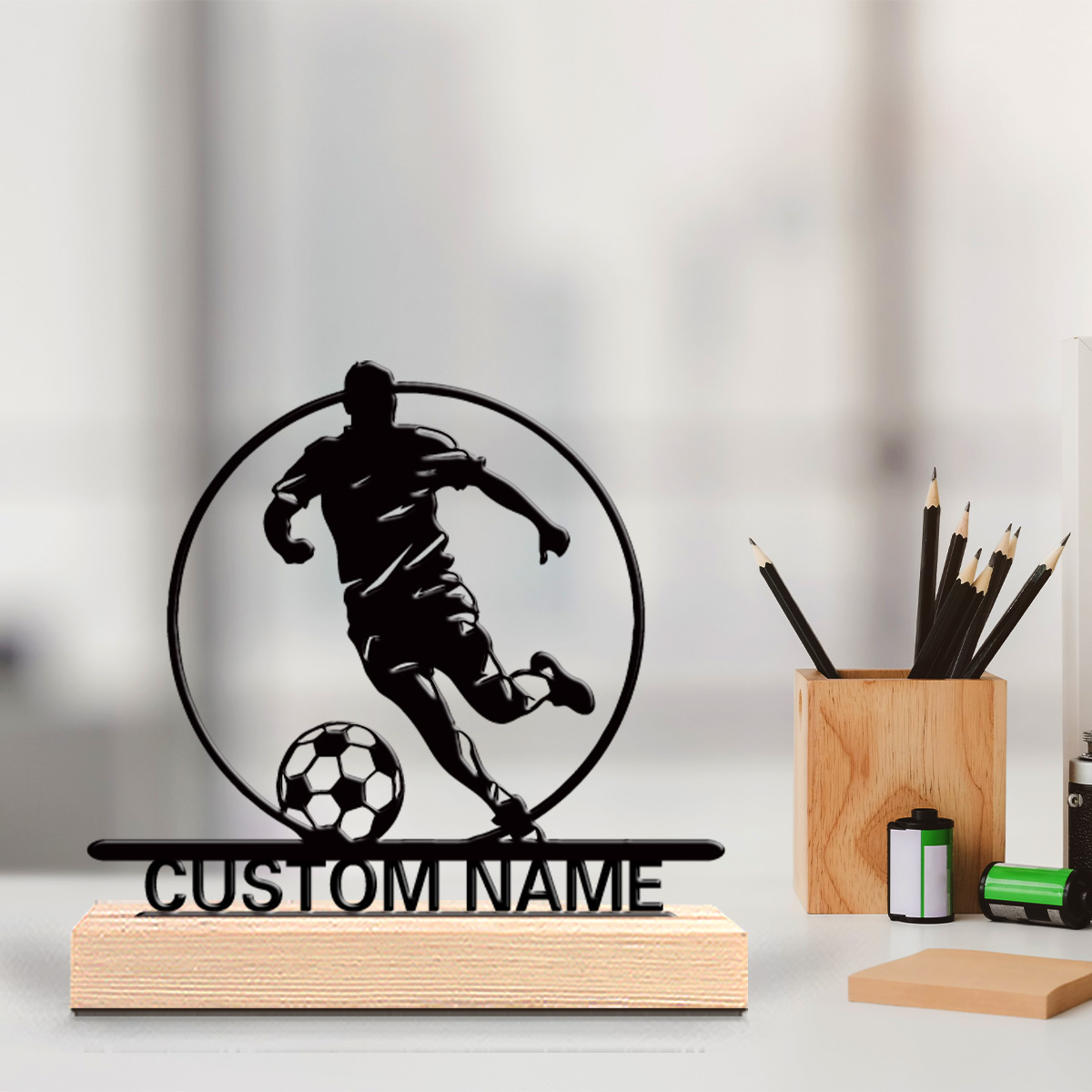 Baby Products Decoration - Custom Soccer Player Metal Statue with