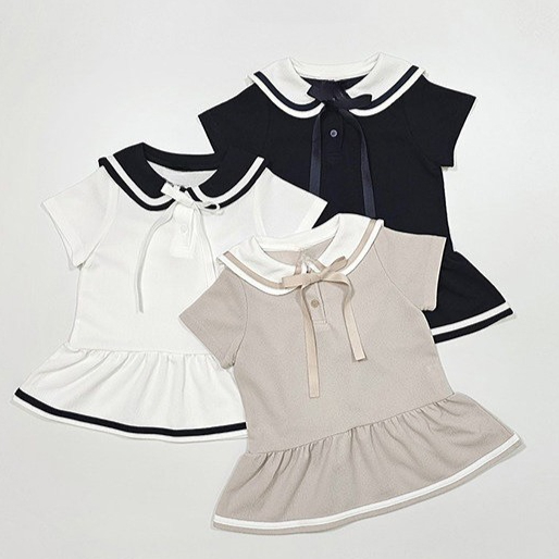 Baby Products Korean - Girl's Baby Collar Dress 2026 Summer