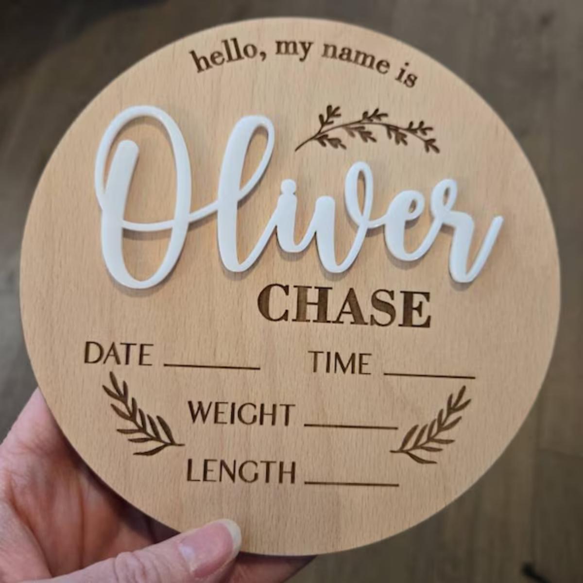 1Pc Custom Baby Announcement S - Baby Products Decoration 评论和价格