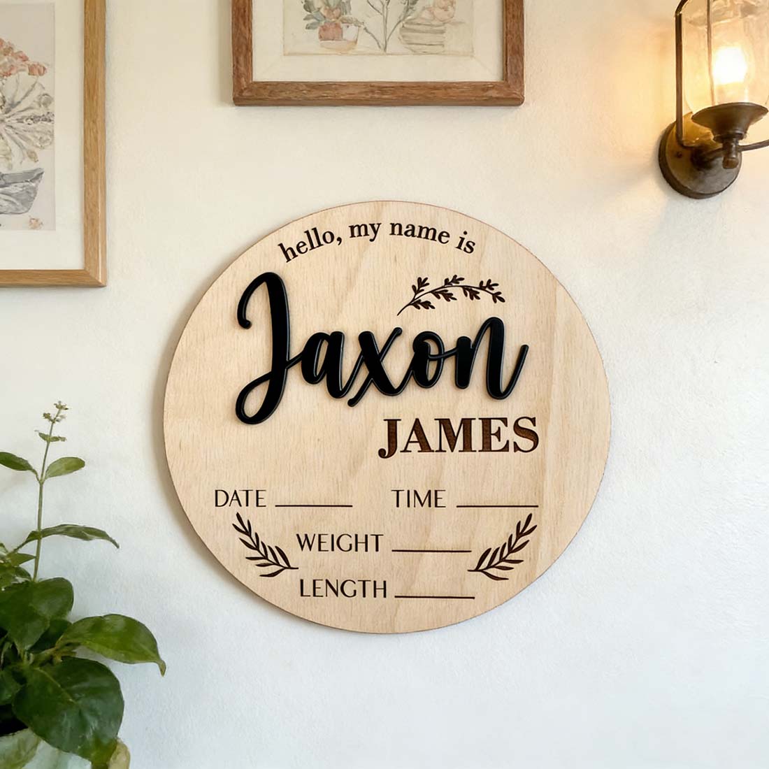 1Pc Custom Baby Announcement S - Baby Products Decoration 评论和价格