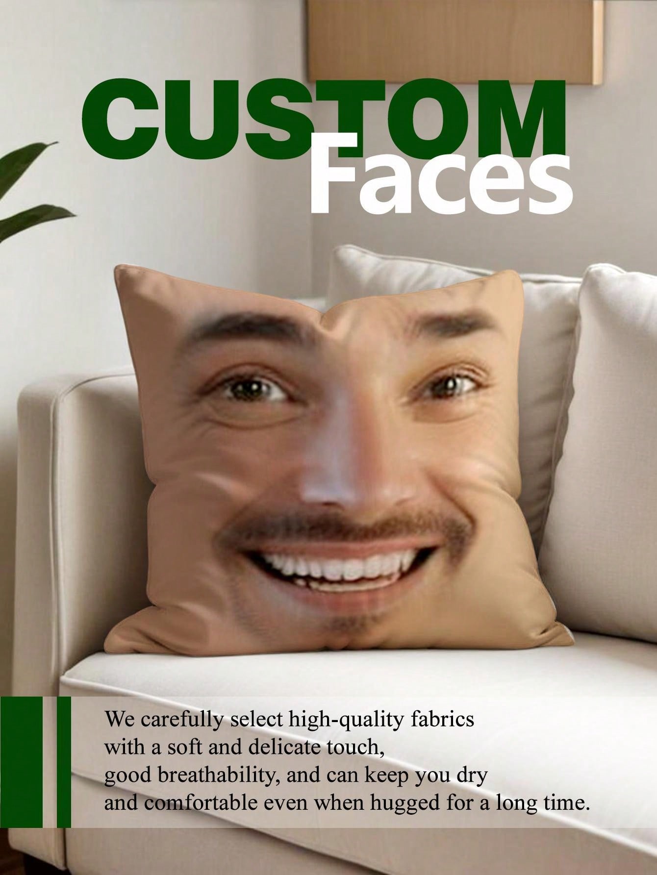 1pc Custom Face Square Pillow  - Baby Products Decoration 评论和价格