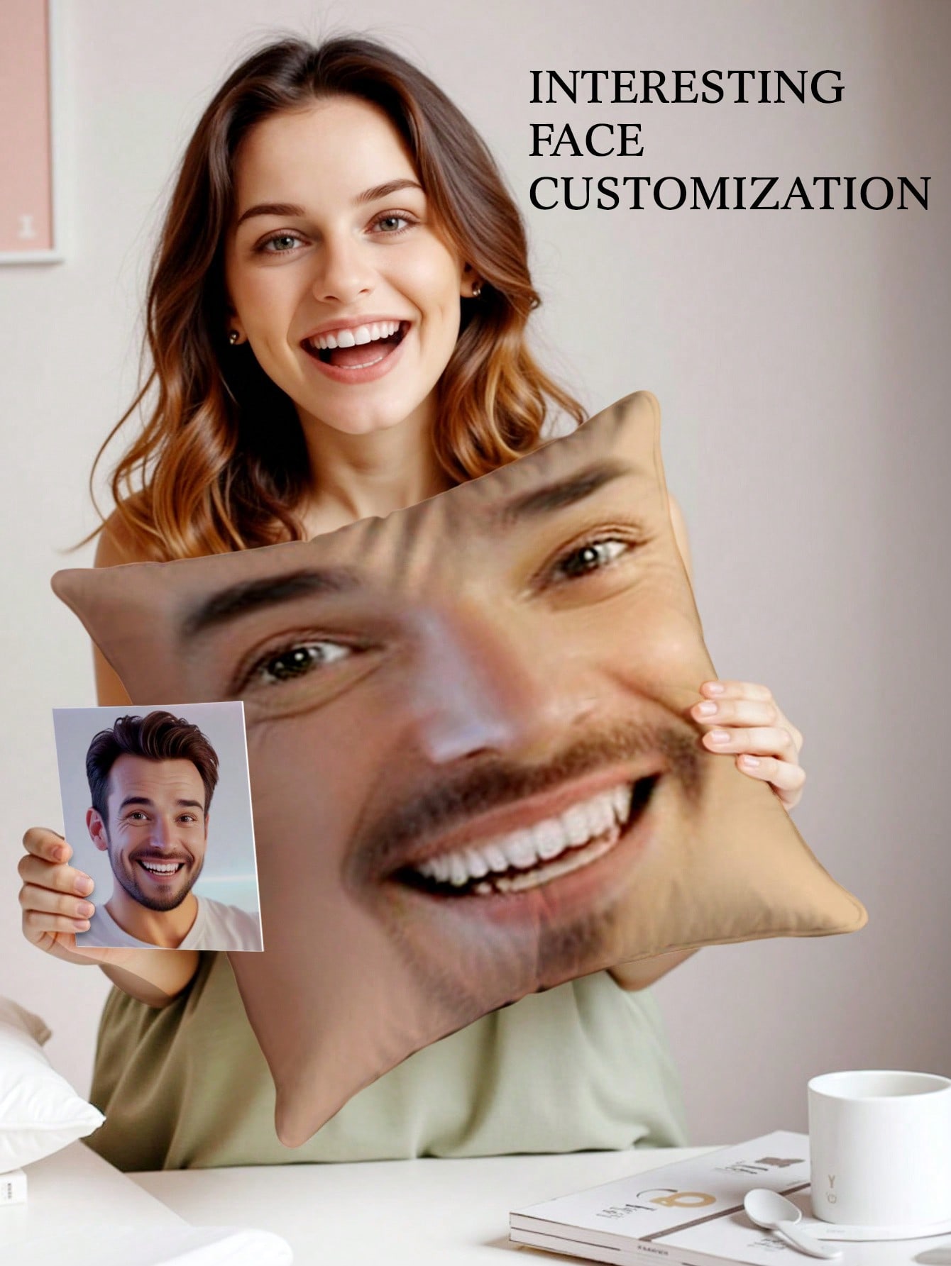 1pc Custom Face Square Pillow  - Baby Products Decoration 评论和价格