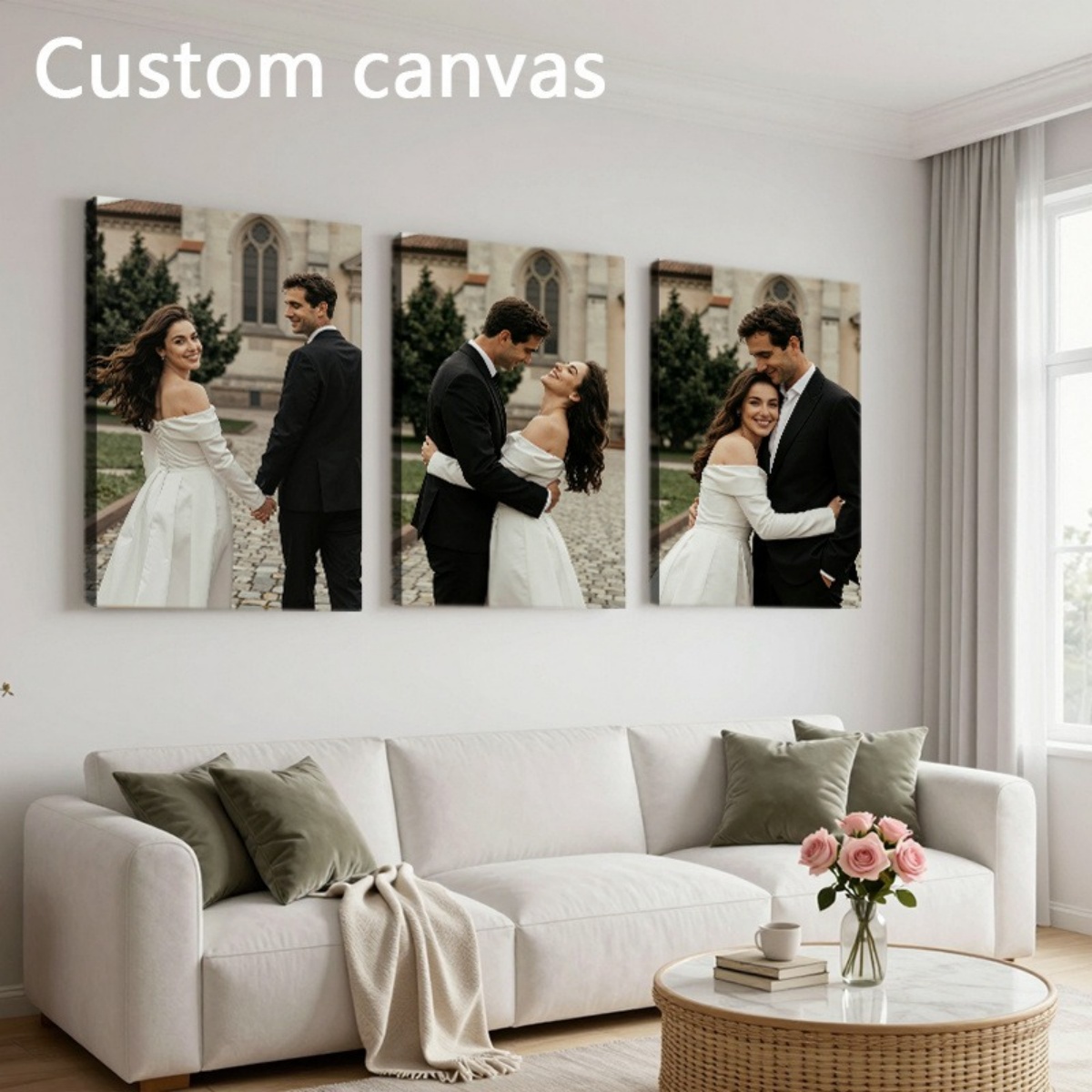 Set of 3 Custom Photo Canvas P - Baby Products Decoration 评论和价格