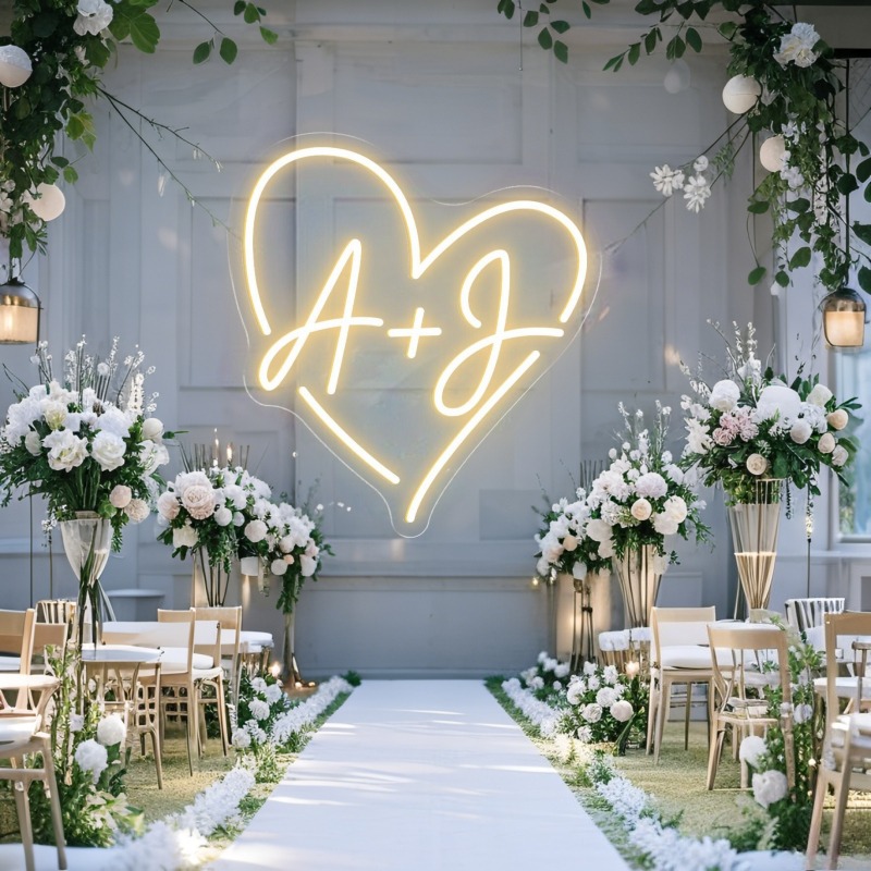 Custom Initials Heart LED Neon - Baby Products Decoration 评论和价格