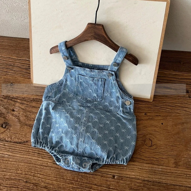Baby Girls Bow Printed Denim C - Baby Products Korean 评论和价格