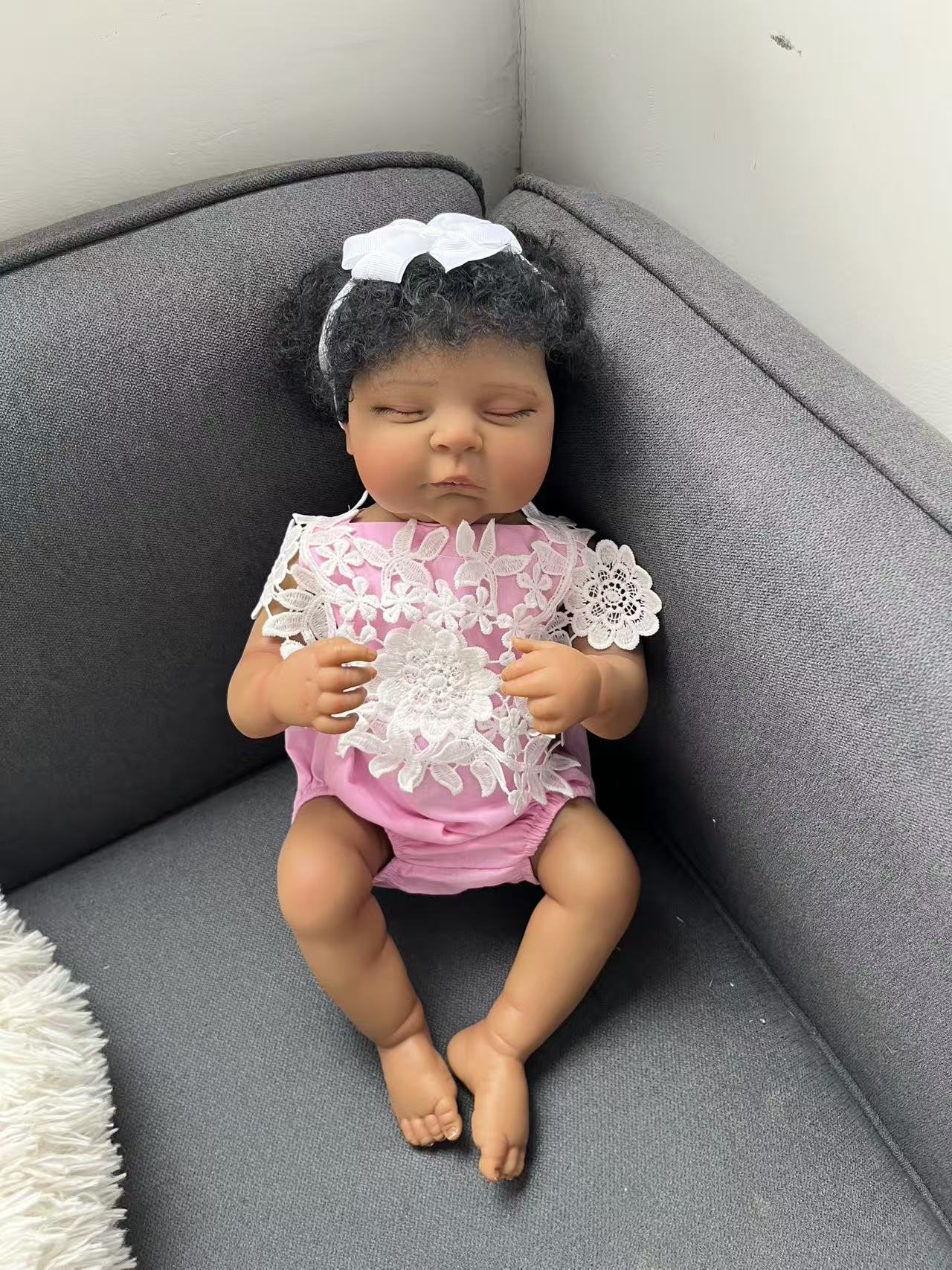 48CM Reborn Peaches Silicone B - Baby Products For Curly Hair 评论和价格