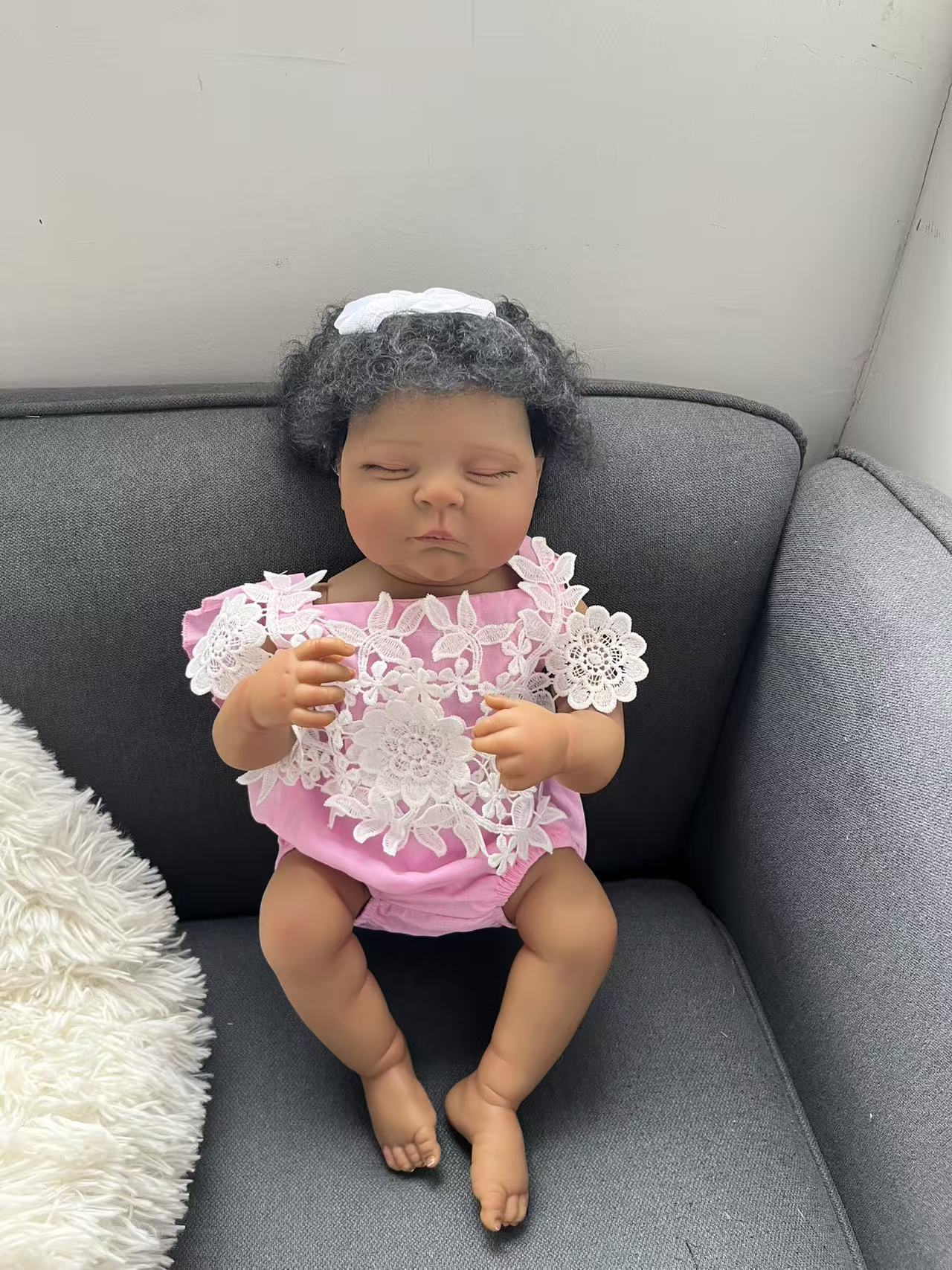 48CM Reborn Peaches Silicone B - Baby Products For Curly Hair 评论和价格