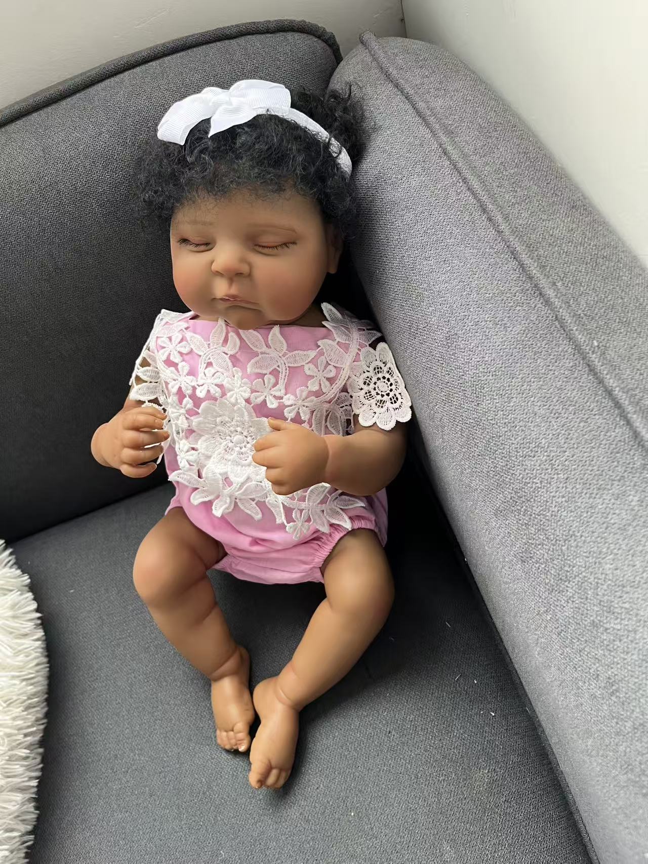 48CM Reborn Peaches Silicone B - Baby Products For Curly Hair 评论和价格